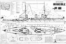 Образец чертежа: линейный крейсер Инвинсибл, Британия