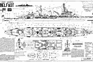 Образец чертежа: крейсер Белфаст, Британия